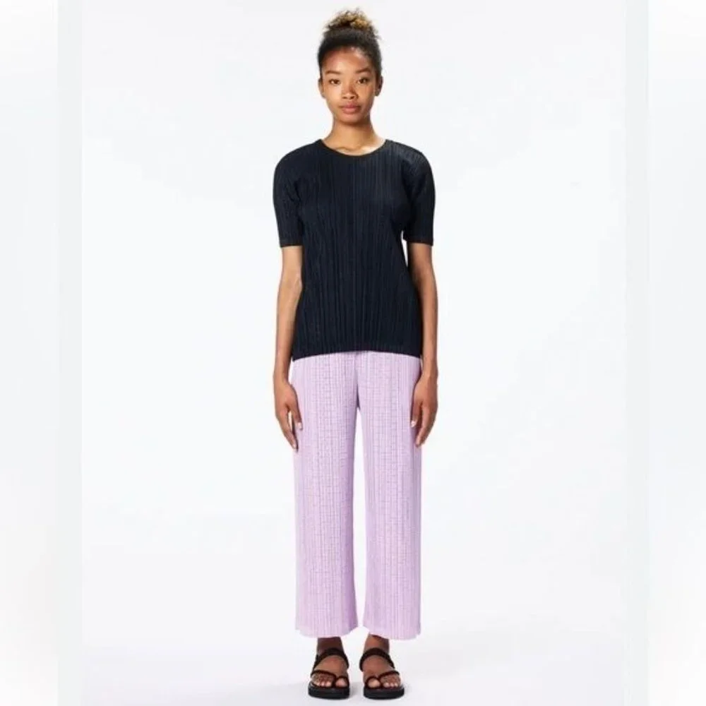 Pink & White Striped Elastic Waist Pants With Bow Detail - Picture 7 of 7